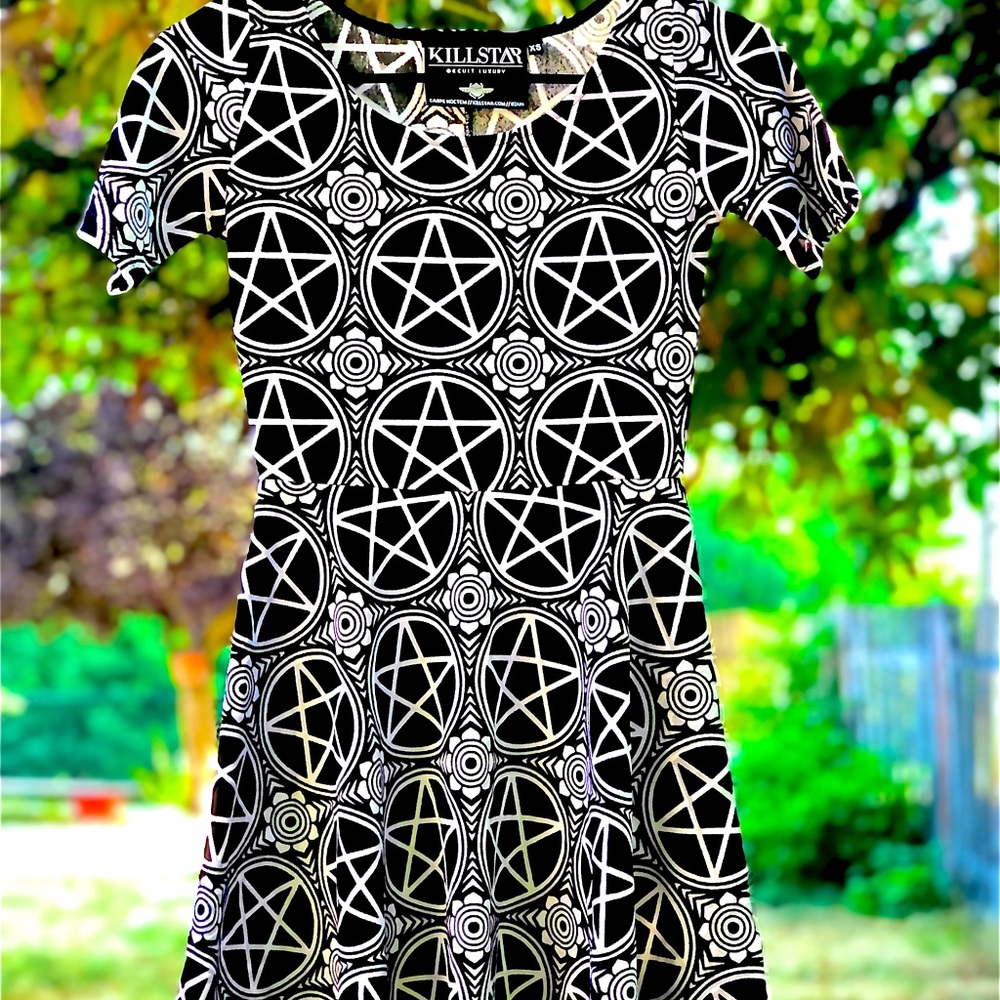 Killstar Pentagram Patterned Dress - image 1